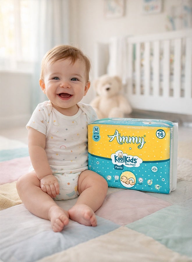 Ammy حفاضات أمّي كول كيدز المميزة للأطفال بحجم متوسط - عبوة 16 قطعة - Image 3